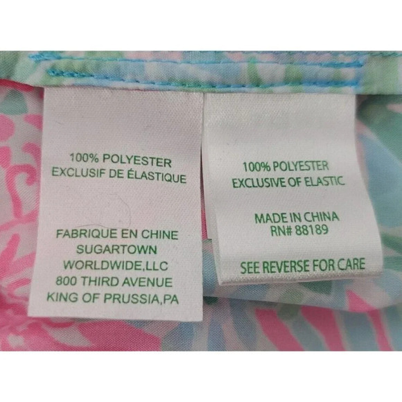 Lilly Pulitzer Deavan Midi Skirt Amalfi Blue Pink Leaf it Wild Size Large NWT - Picture 9 of 9